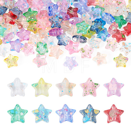 100Pcs Transparent Acrylic Beads OACR-TADJ0001-23-1