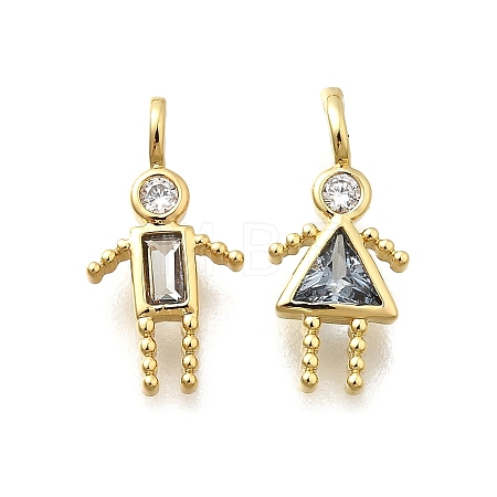 Brass Micro Pave Cubic Zirconia Pendants KK-D339-02G-03-1
