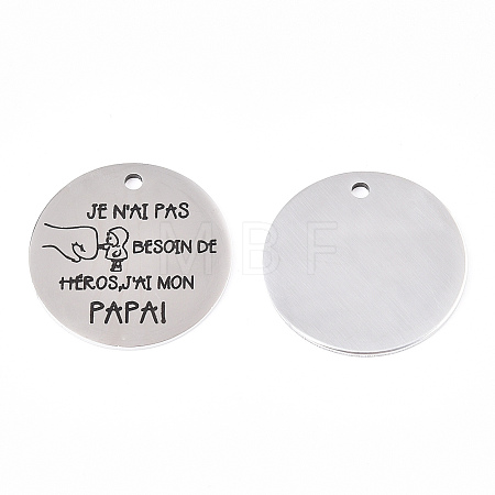 Non-Tarnish 201 Stainless Steel Pendants STAS-T064-38P-13-1