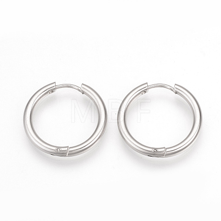 Tarnish Resistant 201 Stainless Steel Huggie Hoop Earrings MAK-R021-19mm-1