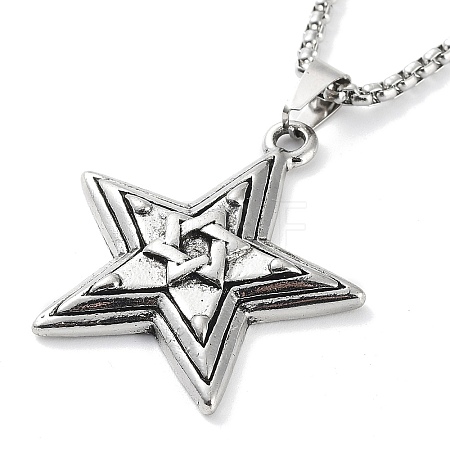 Tibetan Style Alloy Pendant Necklaces LS-NJEW-P284-05AS-1