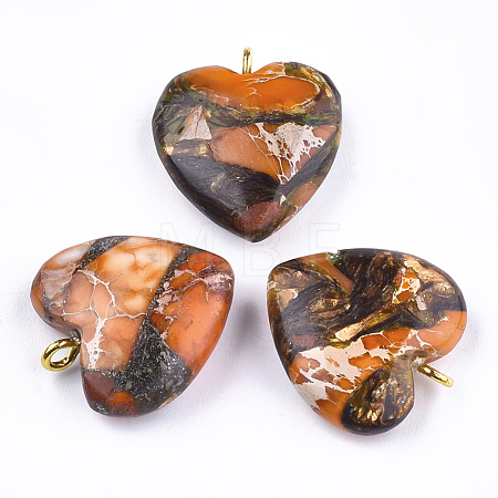 Assembled Bronzite and Imperial Jasper Pendants G-T111-04F-1