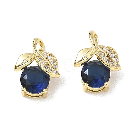 Brass Pave Marine Blue Cubic Zirconia Charms CU-CBA6305-02G-1