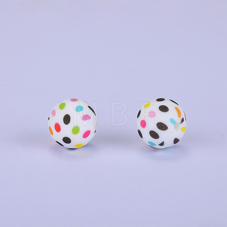 Printed Round Silicone Focal Beads SI-JX0056A-58-1