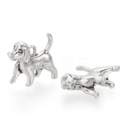 Tibetan Style Alloy Puppy Pendants X-TIBEP-Q076-065AS-RS-1