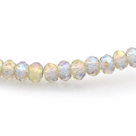 Full Rainbow Plated Faceted Rondelle  Glass Beads Strands GLAA-A024A-FR06-1