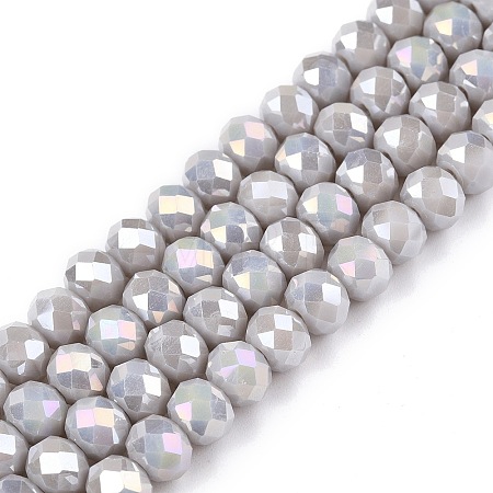 Electroplate Glass Beads Strands EGLA-A044-P6mm-B19-1