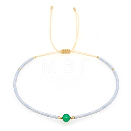 Adjustable Glass Seed Bead Braided Bead Bracelets for Women VT9382-40-1