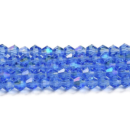 Transparent Electroplate Glass Beads Strands GLAA-F029-2mm-D07-1