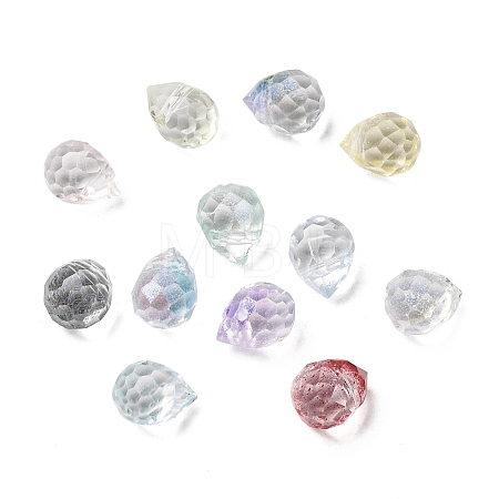 Electroplate Transparent Glass Beads GLAA-A045-05-1