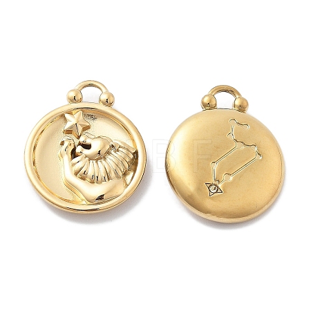 PVD Vacuum Plating 304 Stainless Steel Rhinestone Pendants STAS-R130-01G-011-1