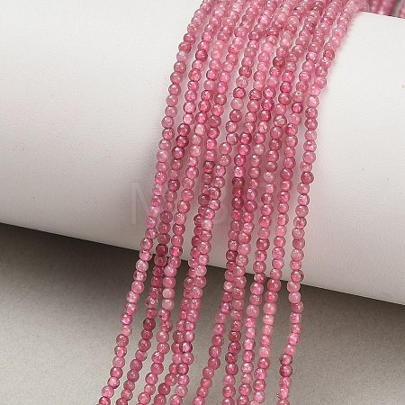 Natural Pink Tourmaline Beads Strands G-A322-A05-2mm-1