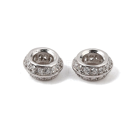 925 Sterling Silver Micro Pave Clear Cubic Zirconia Spacer Beads SE-CBAF1B2-18B-P-1