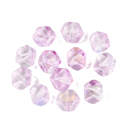 Electroplate Transparent Glass Beads EGLA-Q140-01-A02-1