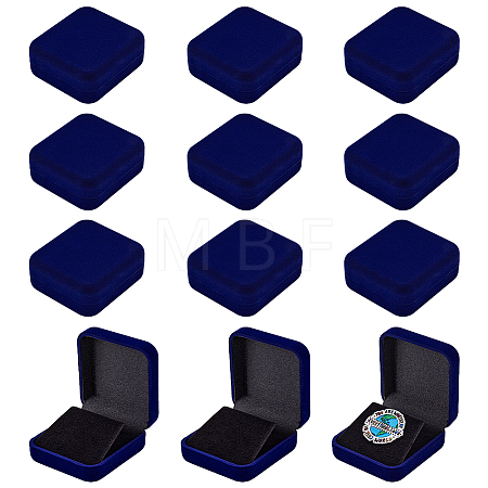 12Pcs Flocking Plastic Badge Storage Boxes CON-FG0001-25-1
