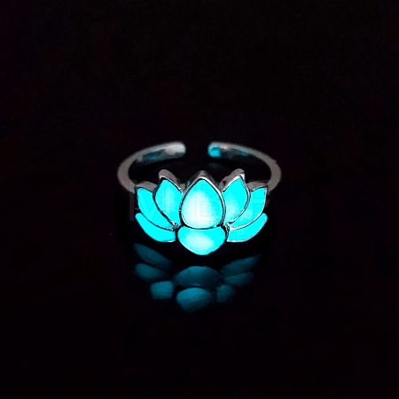 Luminous Glow in the Dark Zinc Alloy Open Cuff Ring PW-WG12832-03-1