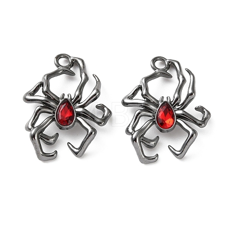 Alloy & Ruby Rhinestone Pendants FIND-G118-07B-02-1