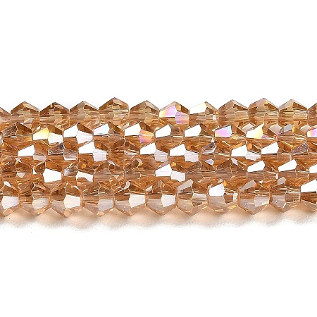 Transparent Electroplate Glass Beads Strands GLAA-F029-4mm-A18-1