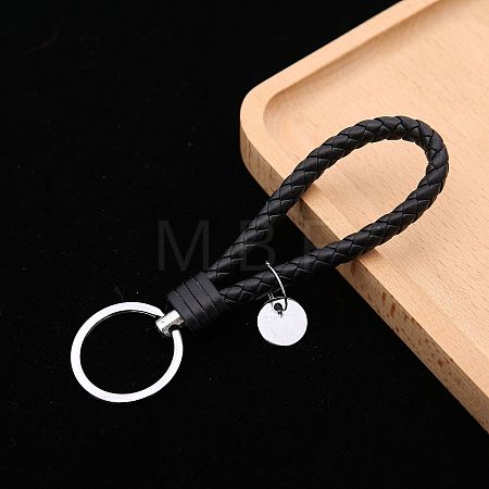 PU Leather Knitting Keychains KEYC-PW0002-002A-15-1
