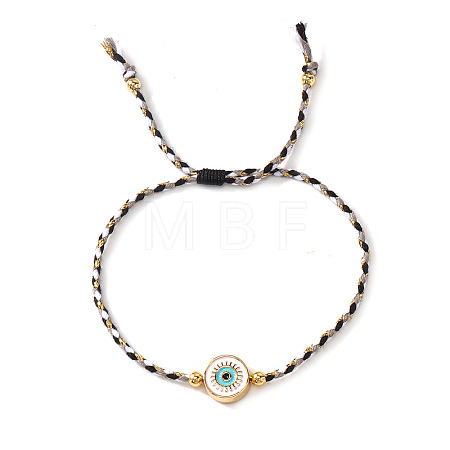 Brass Enamel White Evil Eye Link Braclets FV7122-2-1