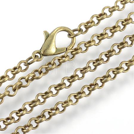 Iron Rolo Chains Necklace Making MAK-R015-60cm-AB-1