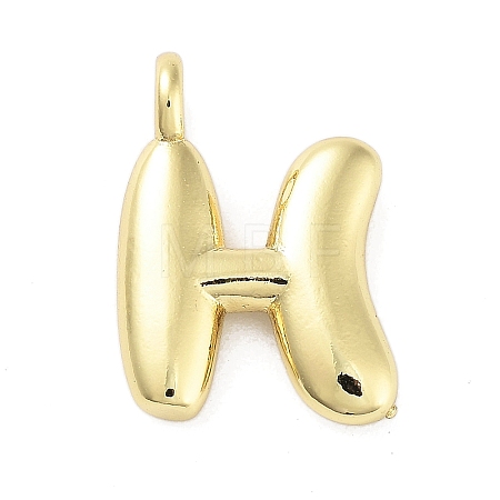 Rack Plating Brass Balloon Letter Pendants KK-C050-01G-H-1
