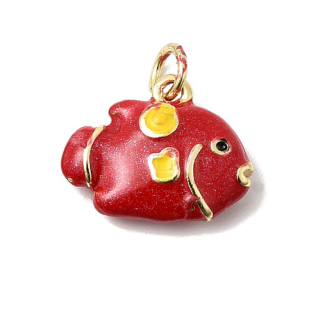 Brass Enamel Pendants KK-P343-03G-04-1