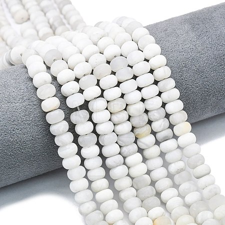Natural White Crazy Agate Beads Strands G-P575-A04-8x5mm-03-1