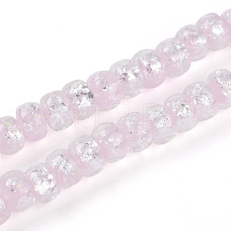 Luminous Handmade Silver Foil Glass Beads Strands FOIL-N029-02B-02-1