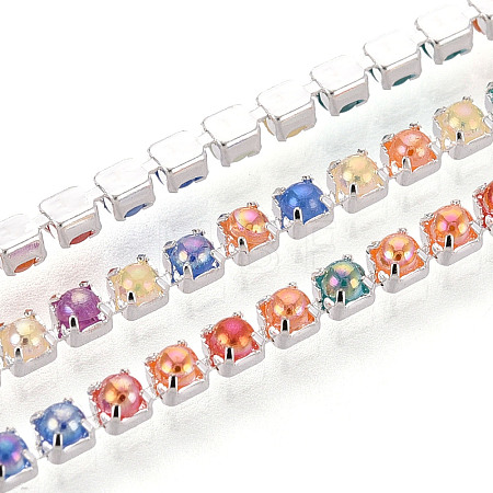 Iron & ABS Imitation Pearl Cup Chains CH-T007-01A-01-1
