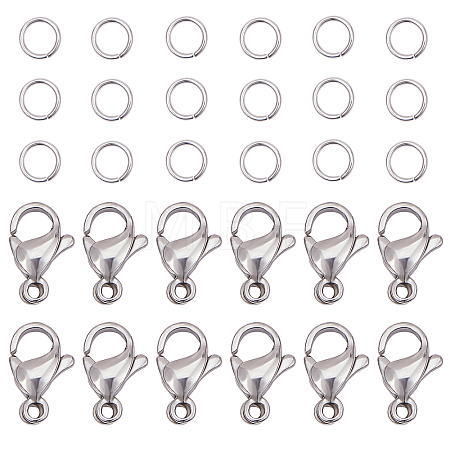 304 Stainless Steel Lobster Claw Clasps STAS-PH0019-50P-1