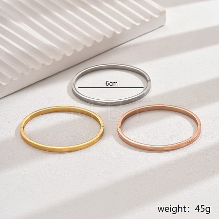 3Pcs 3 Colors 201 Stainless Steel Hinged Bracelet Set for Women QH5076-1