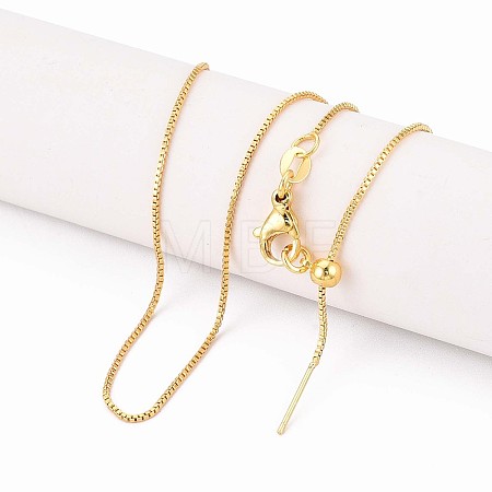 Brass Box Chain Necklaces for Women NJEW-G084-08G-1