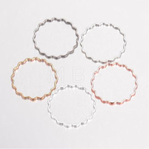 Brass Linking Wavy Rings KK-D522-13-1