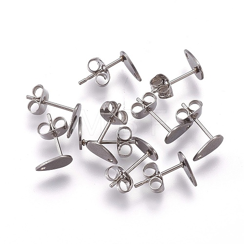 Non-Tarnish 304 Stainless Steel Stud Earring Findings STAS-O119-11B-P-1