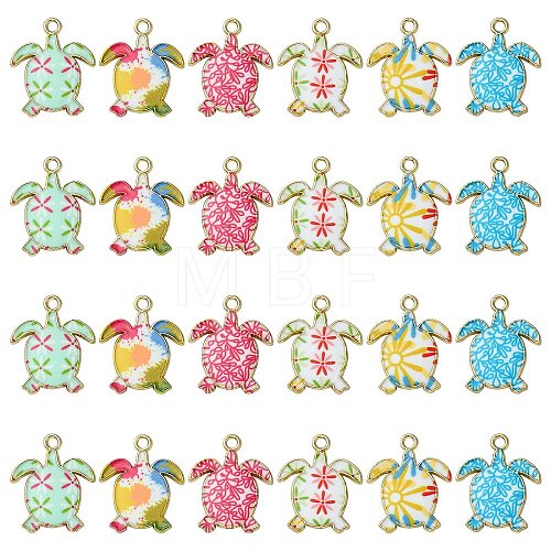 30Pcs 6 Styles Alloy Enamel Pendants ENAM-CJ0004-83-1