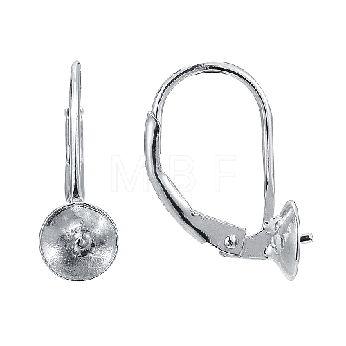 Anti-Tarnish Rhodium Plated 925 Sterling Silver Leverback Earring Findings STER-I017-084I-P-1