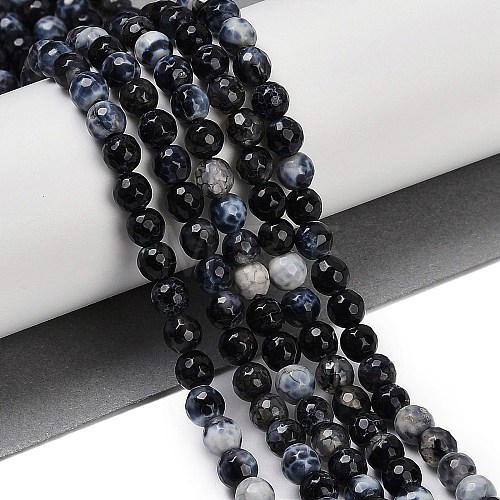 Natural Fire Crackle Agate Beads Strands G-C082-A01-48-1