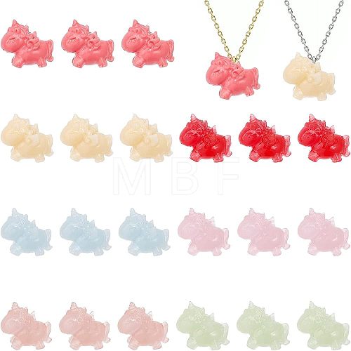 21Pcs 7 Colors Opaque Resin Beads RESI-CA0001-48-1