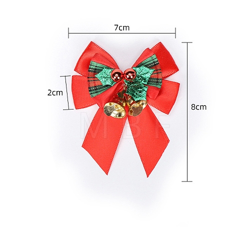 Polyester & Plastic Christmas Bowknot with Bells PW-WG04DED-01-1