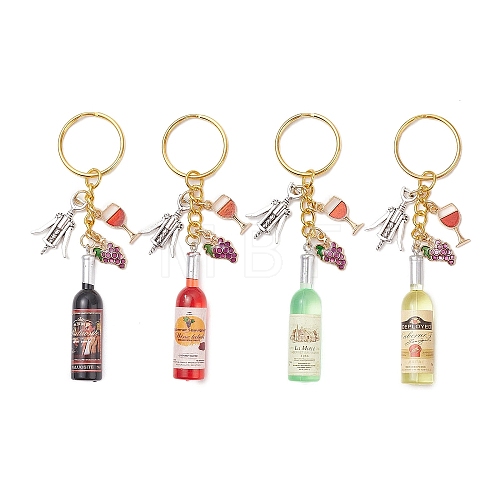 Resin & Glass & Alloy Keychain KEYC-JKC01158-1