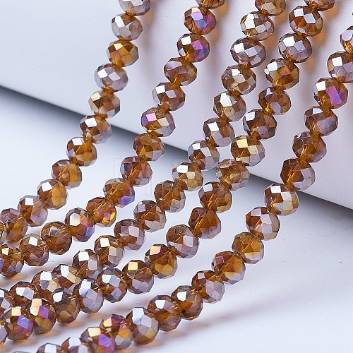 Electroplate Glass Beads Strands EGLA-A044-T4mm-B02-1