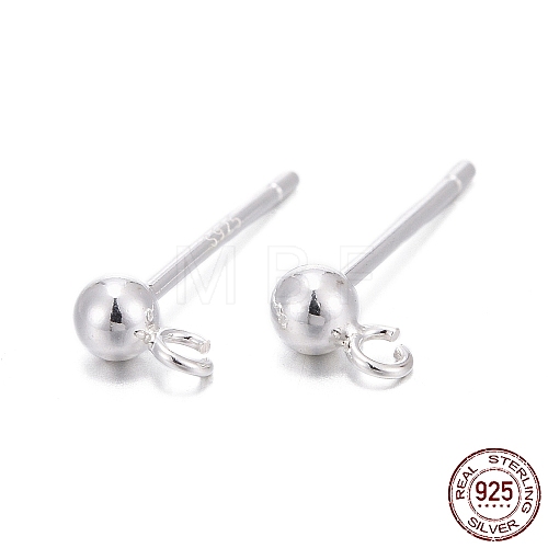 925 Sterling Silver Stud Earring Findings STER-S002-48-1