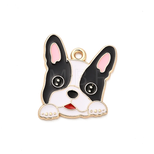 Animal Puppy Alloy Enamel Pendants FIND-V001-03G-02-1