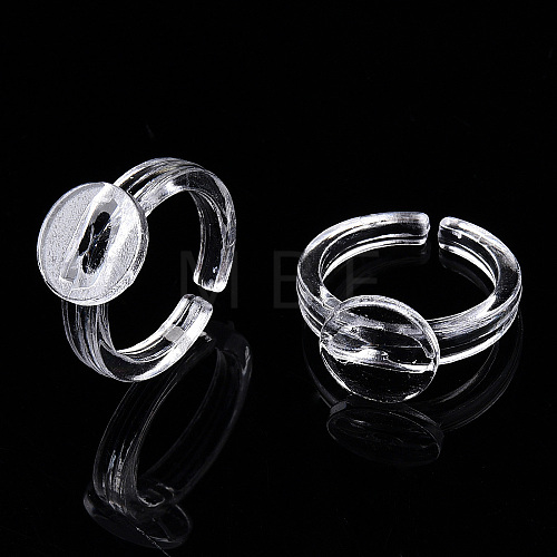 Transparent Acrylic Open Cuff Ring Components TACR-ZX018-10A-1