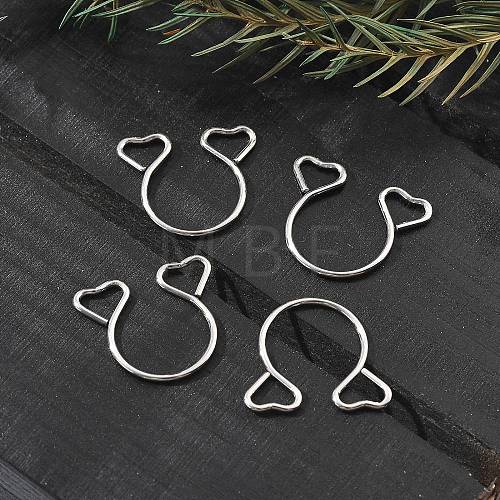 304 Stainless Steel Heart Clip on Nose Rings AJEW-A062-01A-P-1