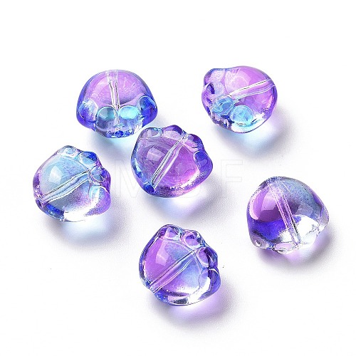 Transparent Spray Painted Glass Beads GLAA-I050-05D-1