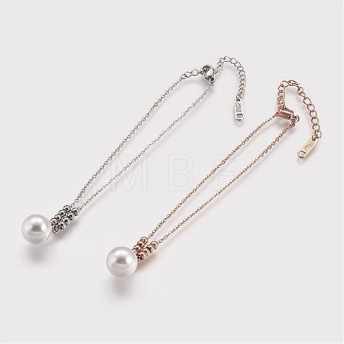 304 Stainless Steel Anklets AJEW-K009-15-1