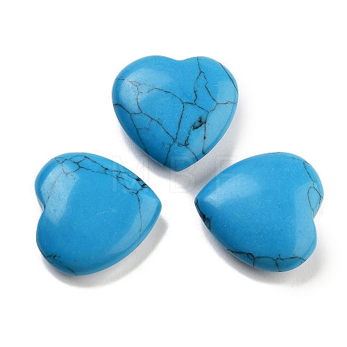 Heart Synthetic Turquoise  Worry Stone G-C134-06A-02-1