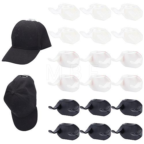 18Pcs 3 Colors Plastic Hat Rack for Wall AJEW-BC0006-45-1